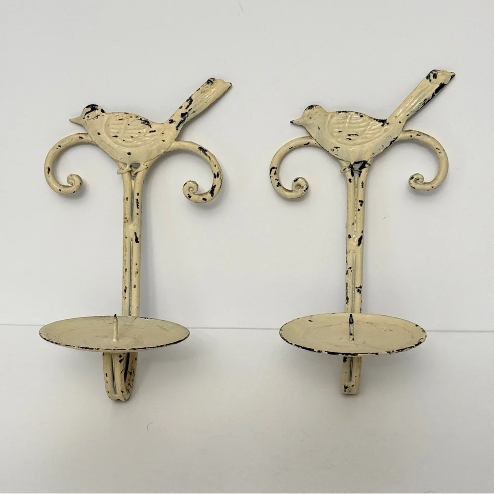 Vintage Bird Pillar Candle Wall Decor - Farmhouse Decor